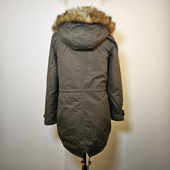 👍Puffa green removable real fur hood anorak winter parka jacket size S US. - Picture 6 of 13